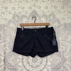 Nwt $48 American Eagle Cargo Pocket Ripstop Shorts 2000s Y2K 90s Navy Blue 10